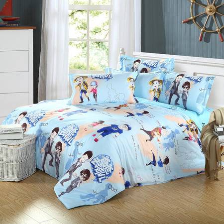 唯眠紡家紡全棉斜紋床上用品四件套 爸爸去哪兒主題，1.5米與1.8米通用四件套的完美之選